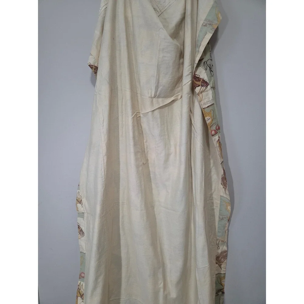 Vintage Equestrian Horse Print Curtain Panel Sage Green English Country 45x76